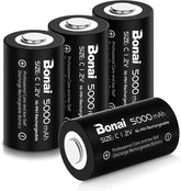 Rechargeable C Cell NiMH Batteries, 5000maAh