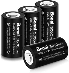 Rechargeable C Cell NiMH Batteries, 5000maAh
